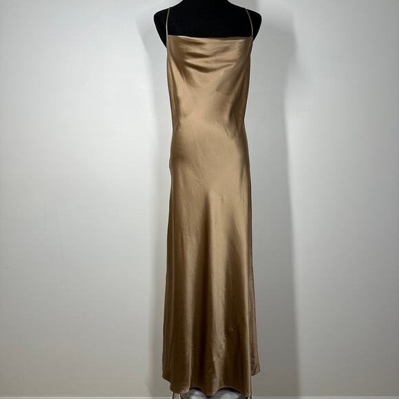 NWT Reformation Salamanca 100% Silk Maxi Dress Cowl Neck Sleeveless 6 Croissant - Picture 3 of 10